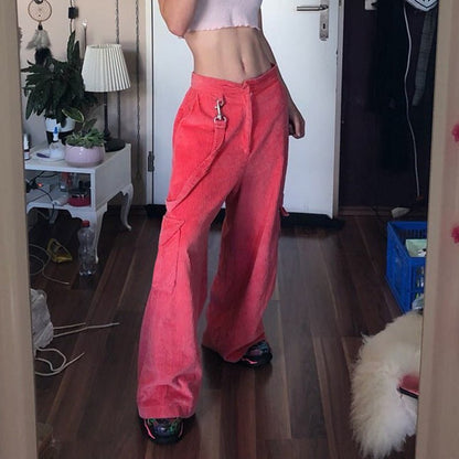 High waist straight pants - FashionTech