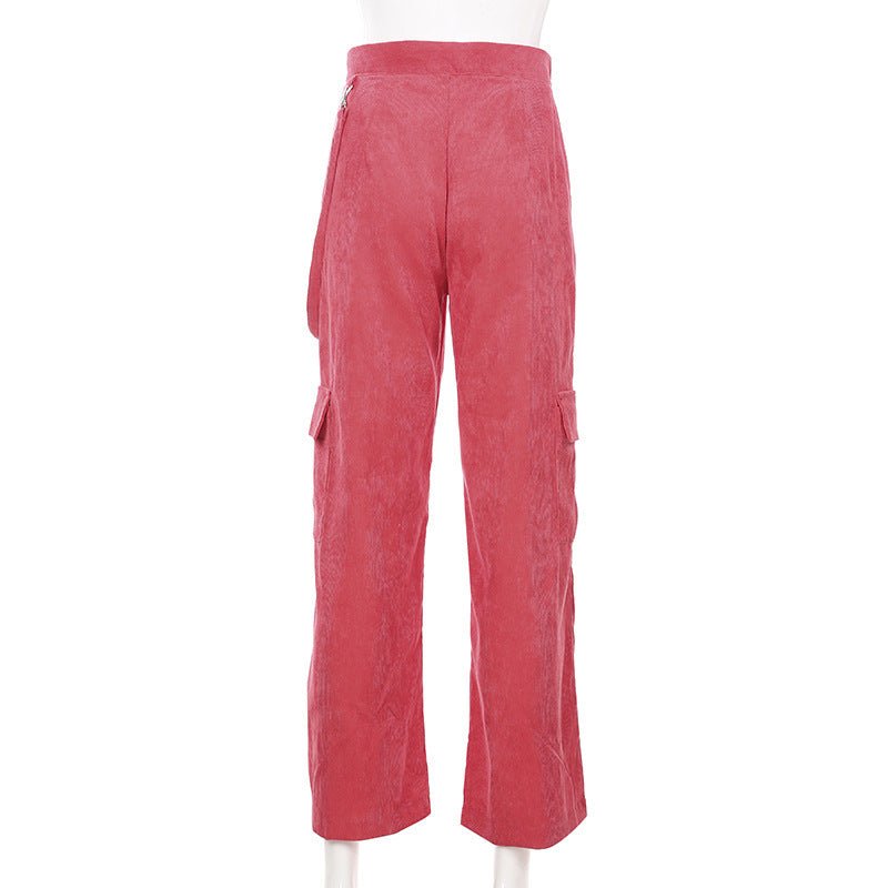 High waist straight pants - FashionTech
