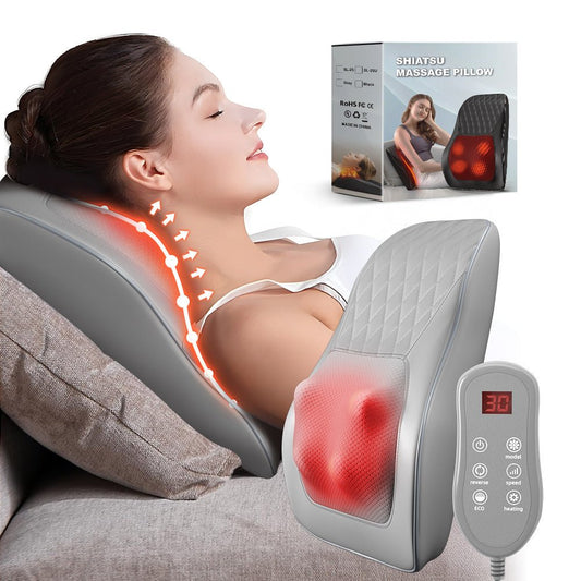 Home Use Multi - Function Massage Pillow for Neck, Shoulder, Waist, and Back with Electric Massager for Shoulder and Cervical Care - Tech Tready
