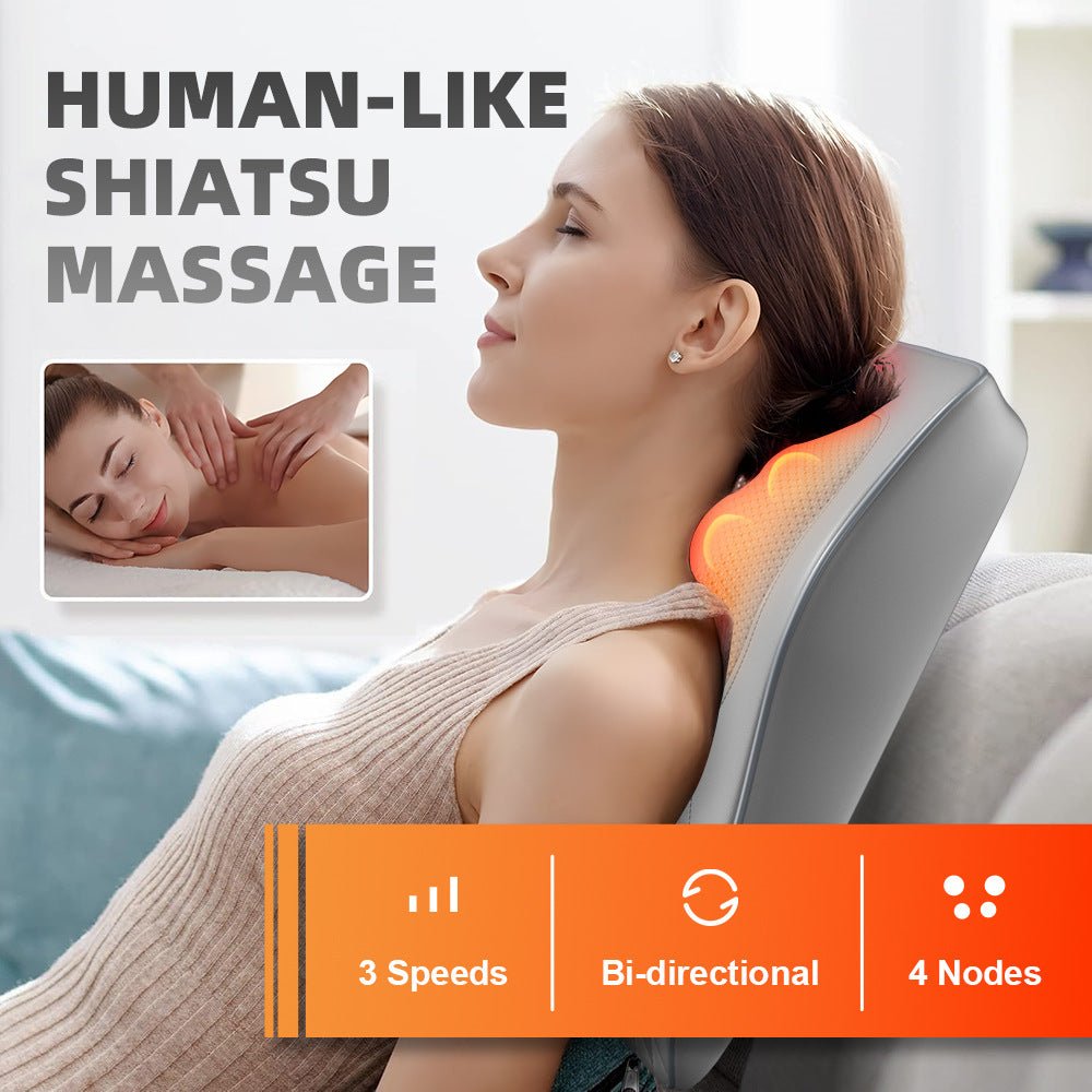 Home Use Multi - Function Massage Pillow for Neck, Shoulder, Waist, and Back with Electric Massager for Shoulder and Cervical Care - Tech Tready