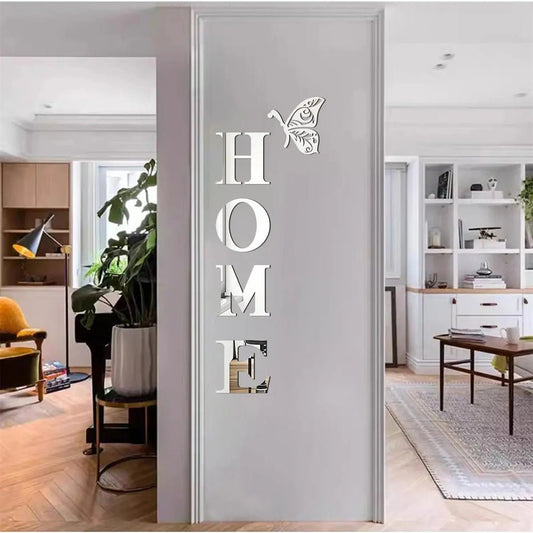 HOMEButterfly acrylic mirror wall stickers home background wall stickers porch DIY mirror letters - Tech Tready