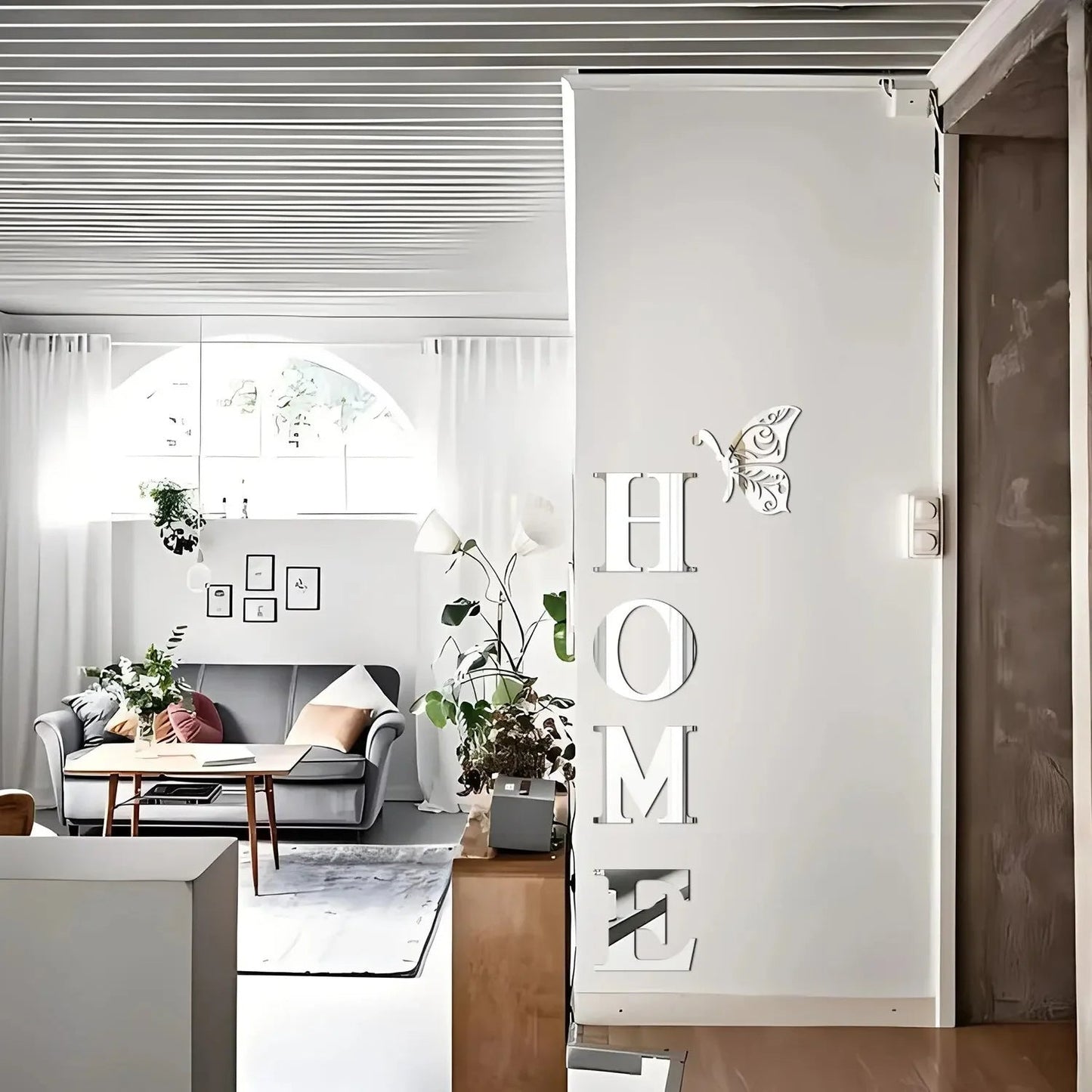 HOMEButterfly acrylic mirror wall stickers home background wall stickers porch DIY mirror letters - Tech Tready