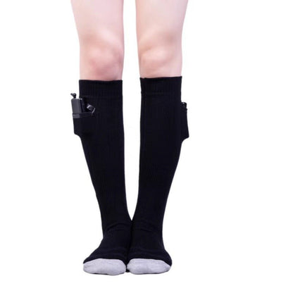 Hot socks for winter warmth, electric socks with USB charging, long tube, cold resistant socks for men and women, warm feet for winter heating - FashionTech