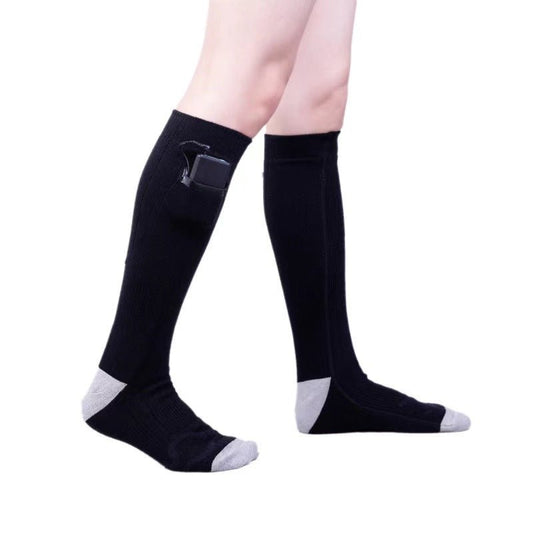 Hot socks for winter warmth, electric socks with USB charging, long tube, cold resistant socks for men and women, warm feet for winter heating - FashionTech