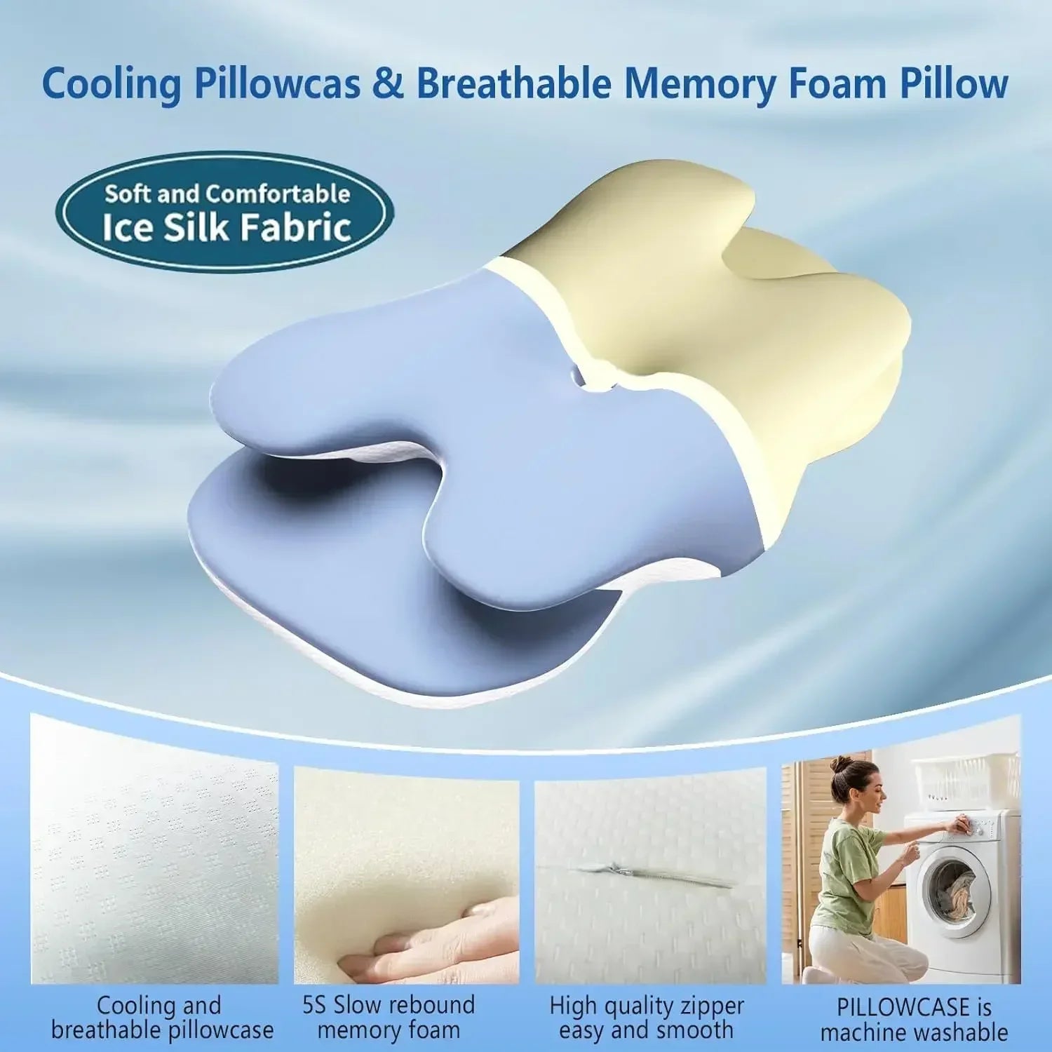 Ice Silk Pillowcase Ergonomic Sleepers - FashionTech