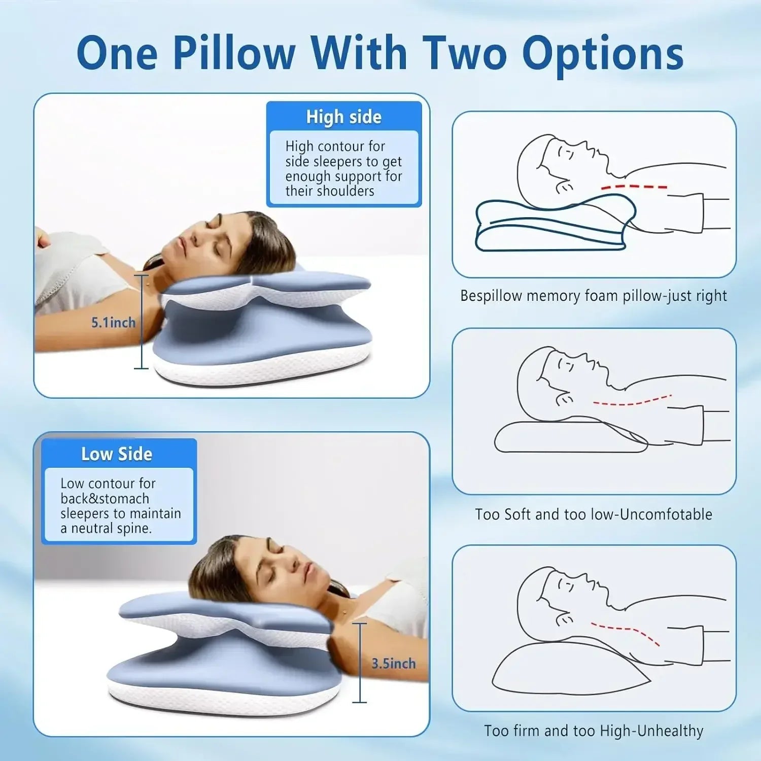 Ice Silk Pillowcase Ergonomic Sleepers - FashionTech
