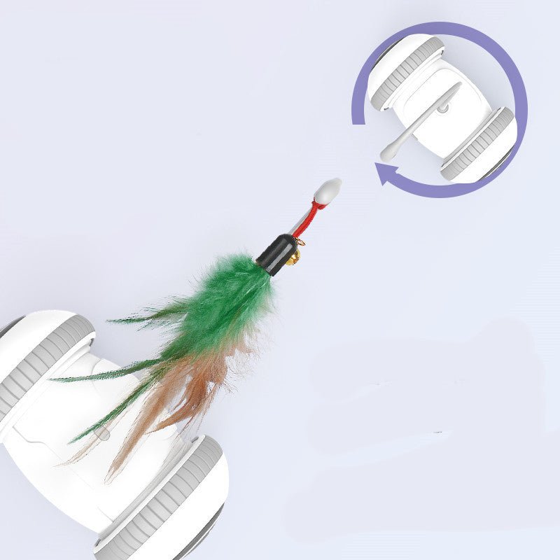 Interactive Cat Toy With Interchangeable Heads Pet Feather Toys - Tech Tready