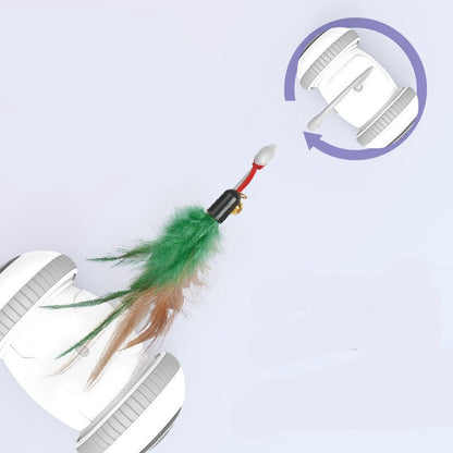 Interactive Cat Toy With Interchangeable Heads Pet Feather Toys - Tech Tready