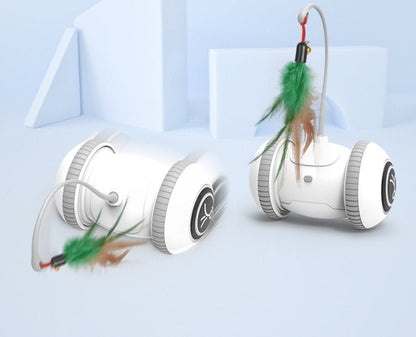Interactive Cat Toy With Interchangeable Heads Pet Feather Toys - Tech Tready