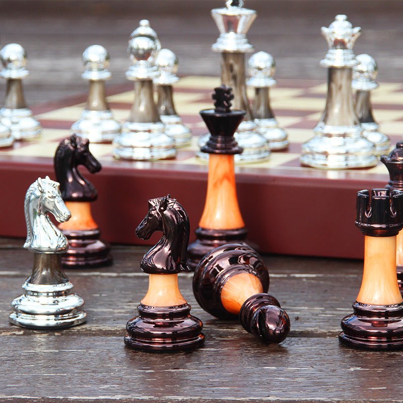 International Chess Metal Acrylic Imitation Jade Set Gift Chess Board Chess Table Western Chess Chess Pieces - FashionTech