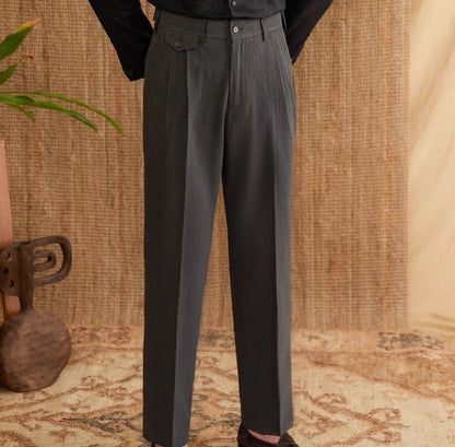 Italian Gentry High Waist Straight Pants - FashionTech
