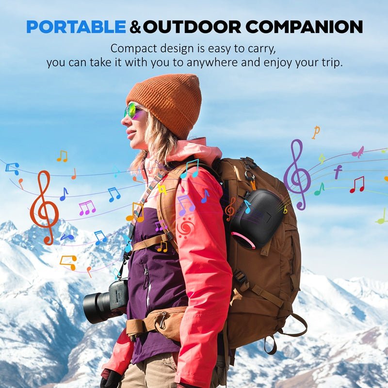 JYX L5 Portable Speaker & IPX7 Waterproof Bluetooth Speaker With LED Light & 8H Playtime Outdoor Speakers With Loud Stereo Sound - FashionTech