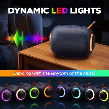 JYX L5 Portable Speaker & IPX7 Waterproof Bluetooth Speaker With LED Light & 8H Playtime Outdoor Speakers With Loud Stereo Sound - FashionTech