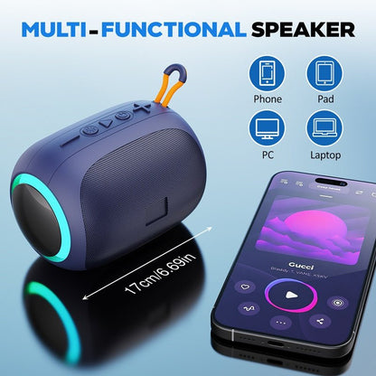 JYX L5 Portable Speaker & IPX7 Waterproof Bluetooth Speaker With LED Light & 8H Playtime Outdoor Speakers With Loud Stereo Sound - FashionTech