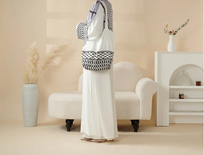 Keffiyeh Style Abaya With Crossbody Bag - Tech Tready