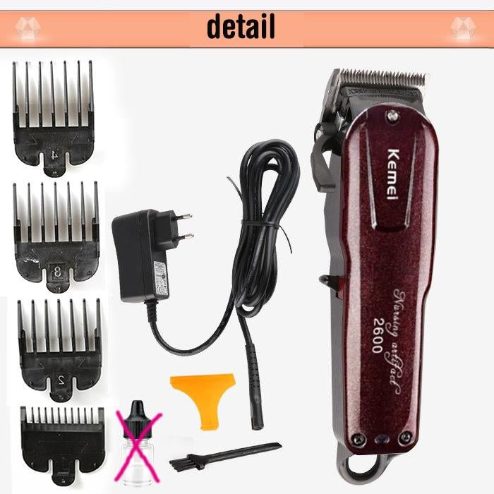 Kemel Electric Washable Hair Clipper Rechargeable Professional Hair Trimmer Shaver Razor Cordless Adjustable Clipper - FashionTech