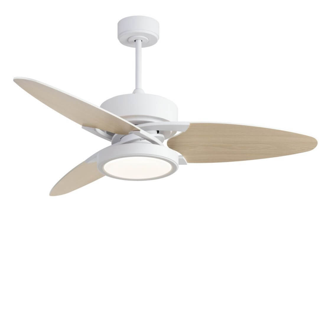 Light Pro 52 In. LED Indoor White Smart Ceiling Fan With Remote Control - Tech Tready