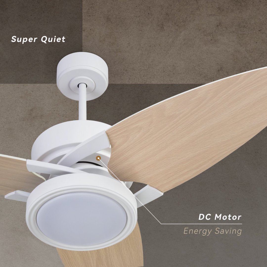 Light Pro 52 In. LED Indoor White Smart Ceiling Fan With Remote Control - Tech Tready