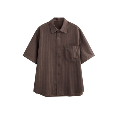 Loose casual striped short sleeved shirt for men - FashionTech