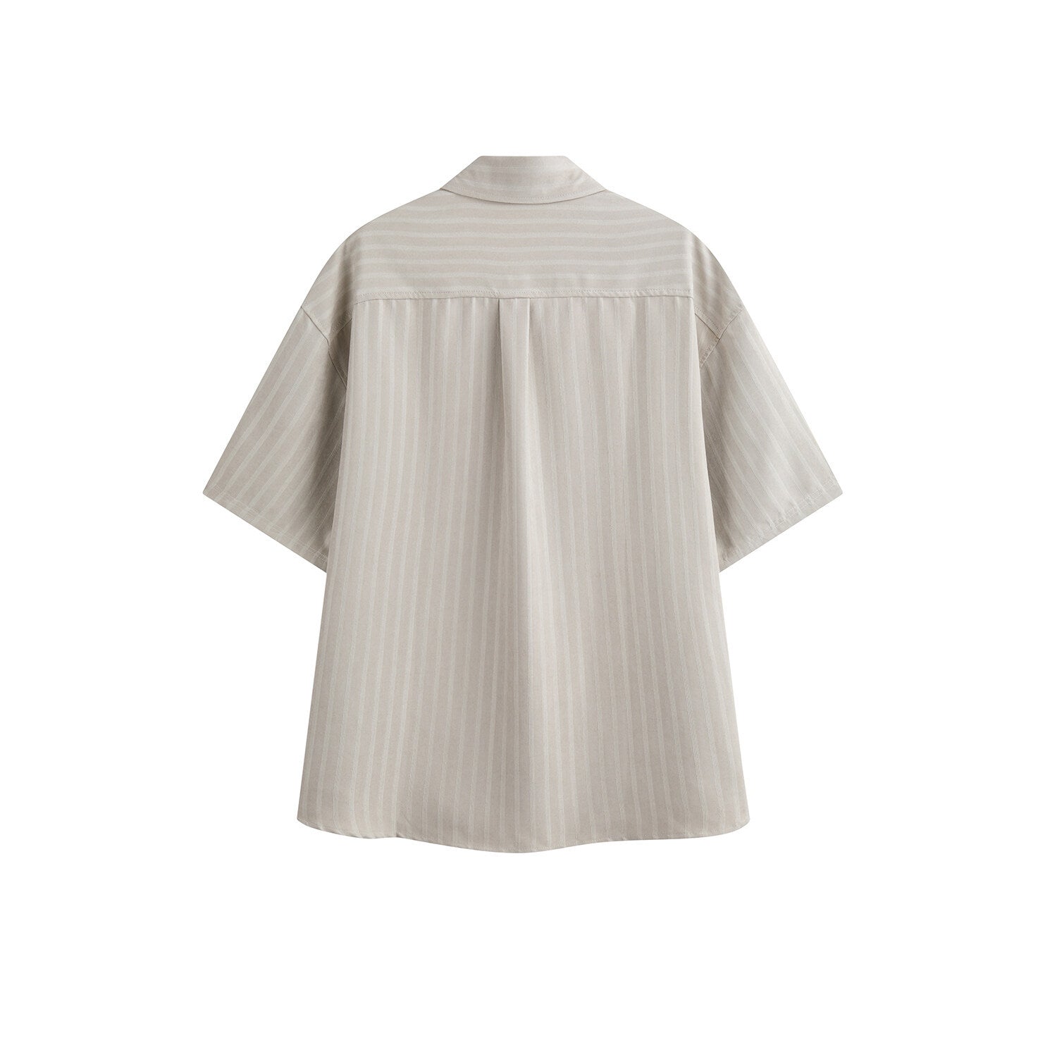 Loose casual striped short sleeved shirt for men - FashionTech