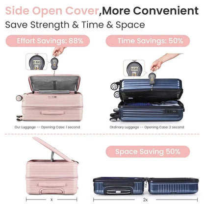 Luggage Sets 3 Piece 20 24 28 Expandable Carry On Luggage with TSA Lock Airline Approved 100% PC Hard Shell and Lightweight Sui - FashionTech