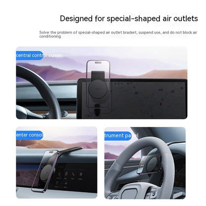 Magnetic Bendable Car Mobile Phone Holder Wireless Charger Phone Holder 15W Car Dash Mount Compatible With Phone - Tech Tready