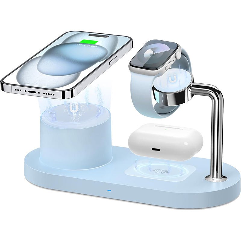 MagSafe magnetic suction three - in - one suitable for Apple mobile phone 15w wireless charging - FashionTech