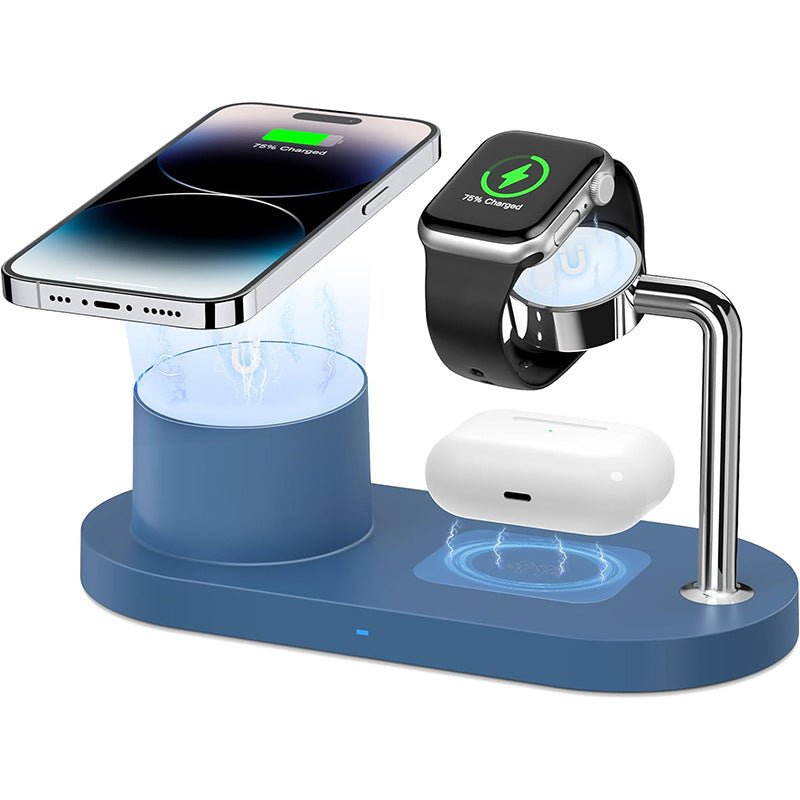 MagSafe magnetic suction three - in - one suitable for Apple mobile phone 15w wireless charging - FashionTech