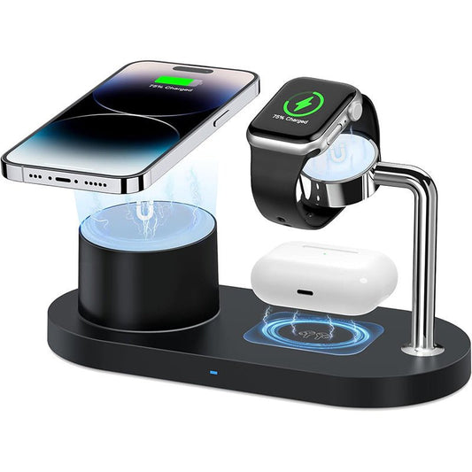 MagSafe magnetic suction three - in - one suitable for Apple mobile phone 15w wireless charging - FashionTech