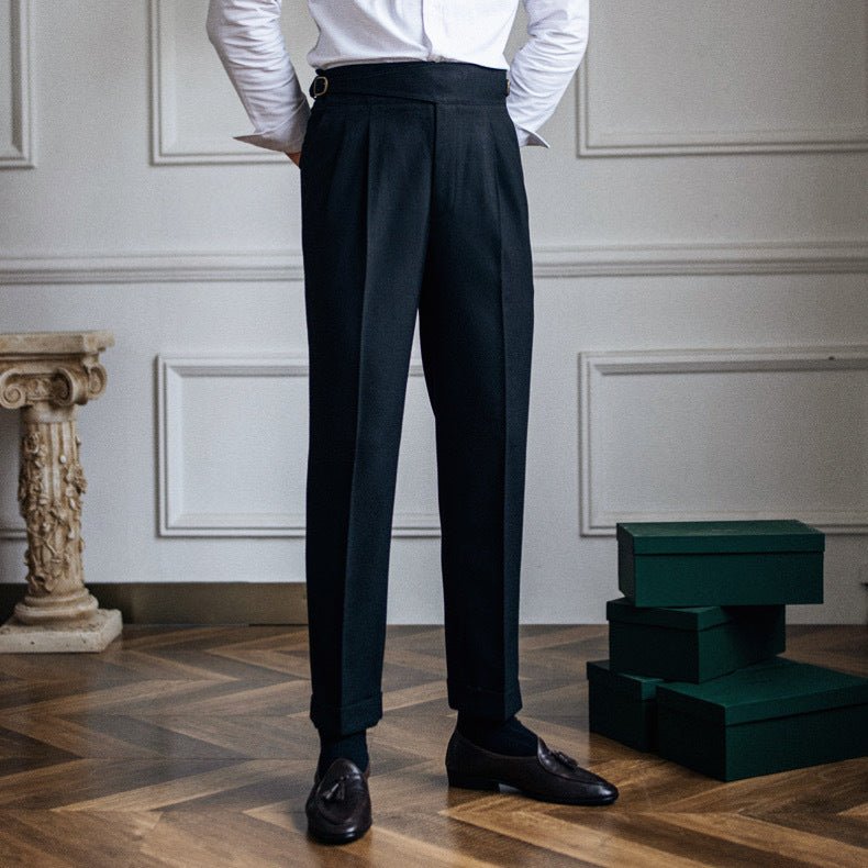 Men's High Waist Straight Casual Pants - FashionTech