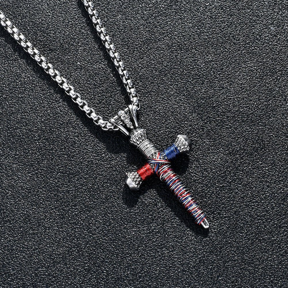 Men's Statement Nail Cross Pendant Necklace - FashionTech