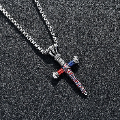 Men's Statement Nail Cross Pendant Necklace - FashionTech