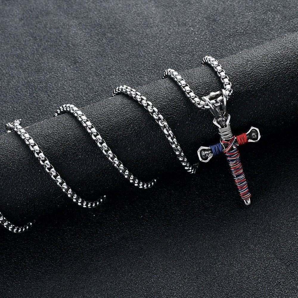 Men's Statement Nail Cross Pendant Necklace - FashionTech