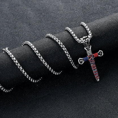 Men's Statement Nail Cross Pendant Necklace - FashionTech