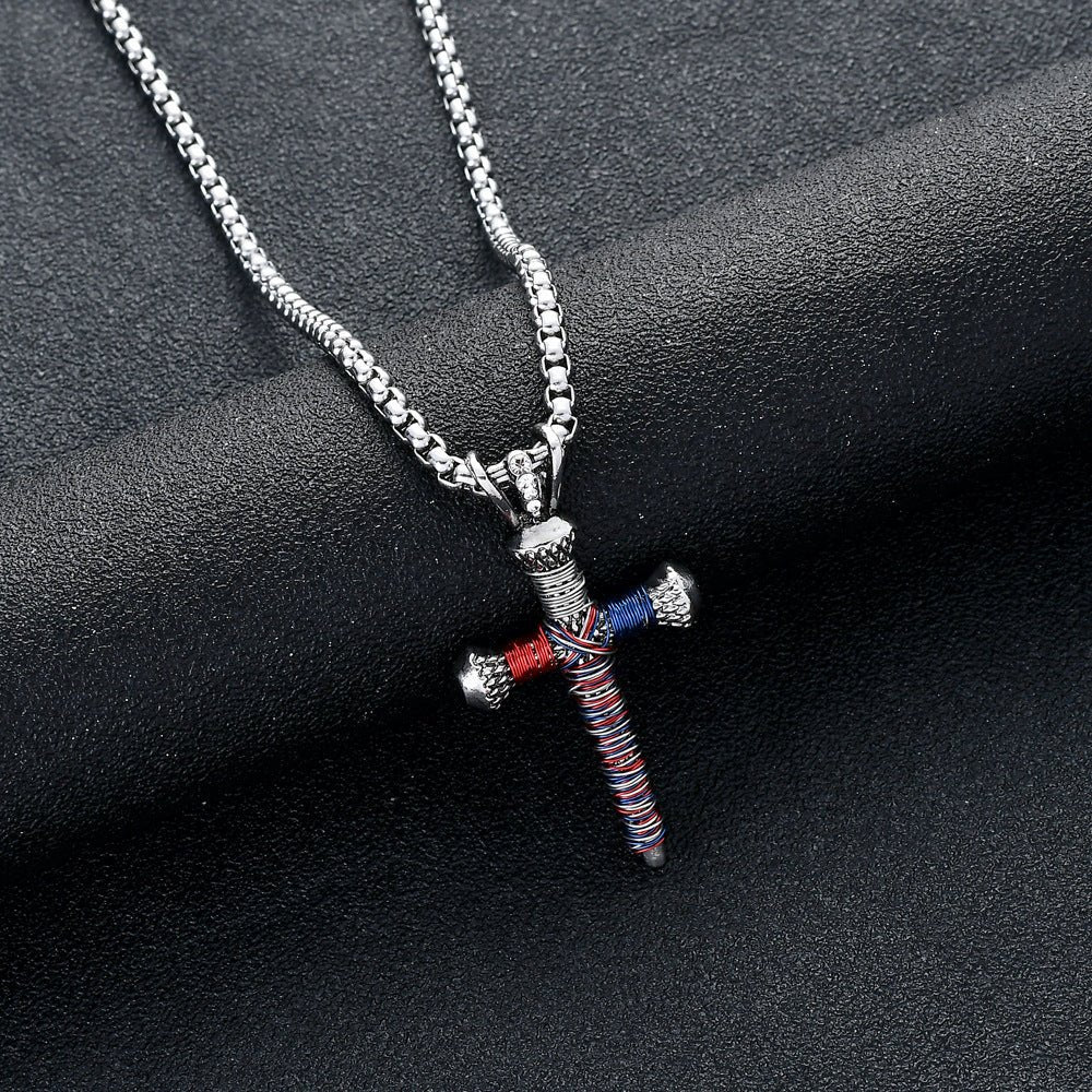 Men's Statement Nail Cross Pendant Necklace - FashionTech