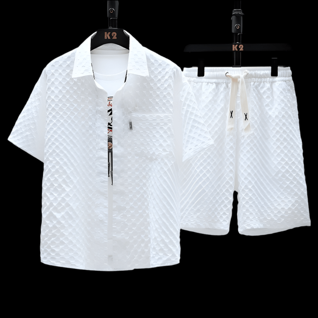 Men's summer suit short sleeved T-shirt shorts sports suit loose casual suit handsome outfit - FashionTech