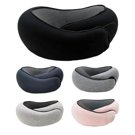 Neck Pillow Memory Foam Travel Pillow Soft Chin with 360 - Degree Head Support for Home Airplanes - FashionTech