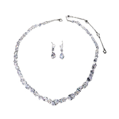 Necklace earring set bride's wedding jewelry set fashionable and versatile accessories - FashionTech
