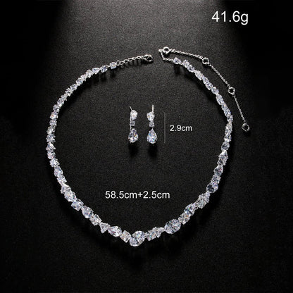 Necklace earring set bride's wedding jewelry set fashionable and versatile accessories - FashionTech