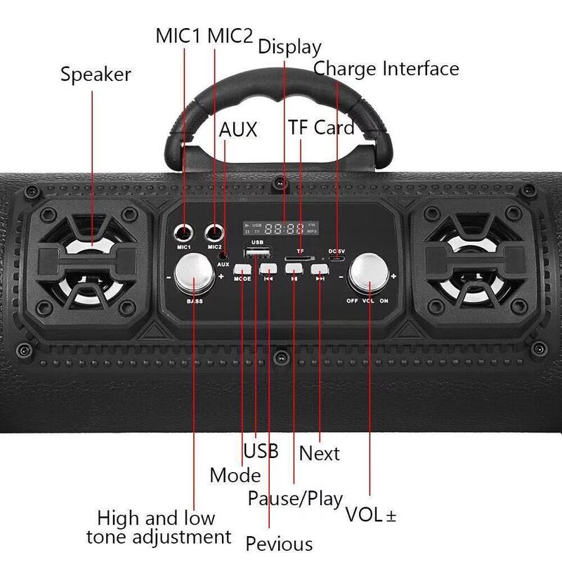 New Wireless Karaoke Smart Bluetooth Speaker, Car Audio Subwoofer, Gift for Computers/People, Street Fashion Gift - FashionTech