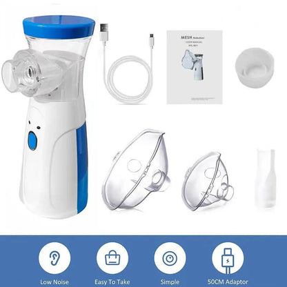 Outdoor Portable Nebulizer Silent Mesh Mini First Aid Kit Handheld Asthma Inhaler Atomizer Kids Adult Saving Emergency Device - FashionTech