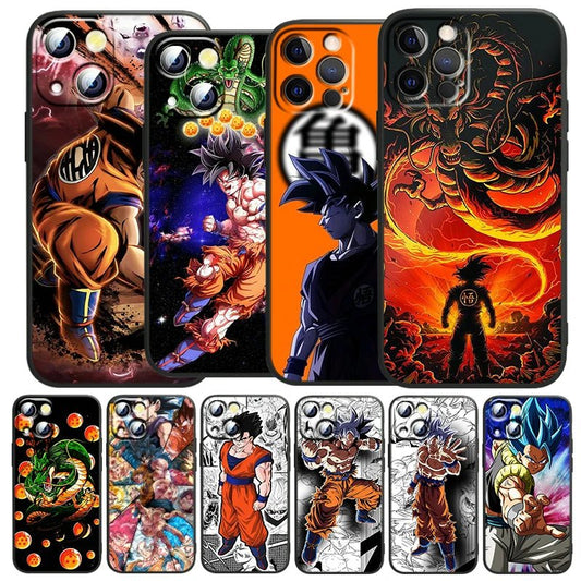 Phone Cover D - Dragon Ball Z For Apple iPhone 15 14 13 12 Pro Max Mini 11 Pro XS Max X XR 6 7 8 Plus SE 2020 Black Phone Case - FashionTech
