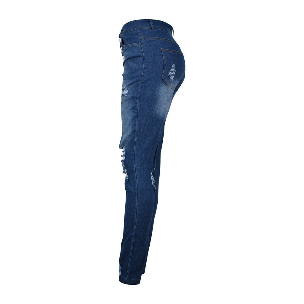 Pin buckle slim fit jeans - FashionTech