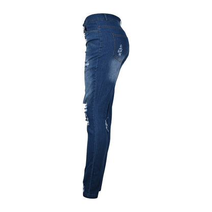 Pin buckle slim fit jeans - FashionTech