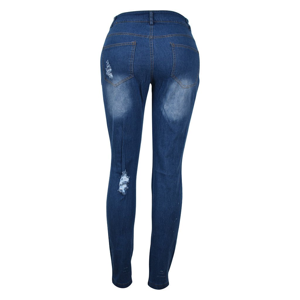 Pin buckle slim fit jeans - FashionTech
