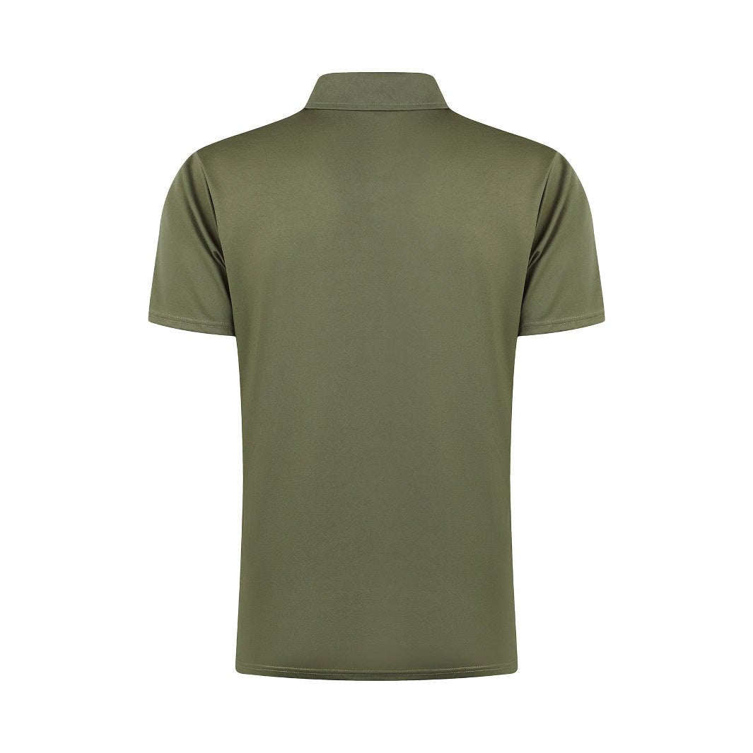 Polo shirt solid color short sleeved lapel T-shirt casual - FashionTech