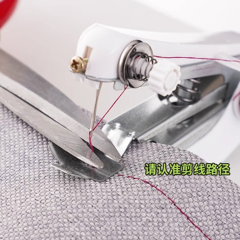 Portable manual Mini mini sewing machine household hand - held simple sewing clothes artifact pocket small sewing machine - Tech Tready