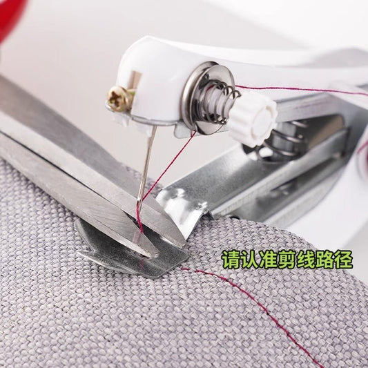 Portable manual Mini mini sewing machine household hand - held simple sewing clothes artifact pocket small sewing machine - Tech Tready