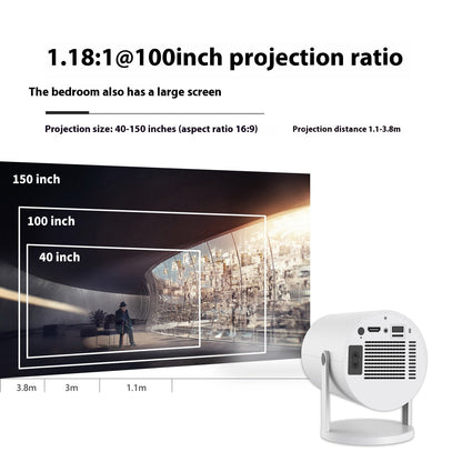 Portable Projector Small Straight Projector For Home Use 180 Degrees Projection Angle Automatic Focus Home Video Projector - Tech Tready