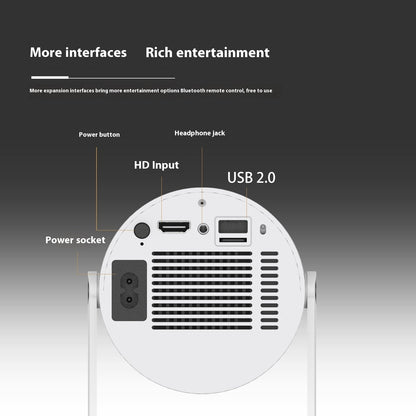Portable Projector Small Straight Projector For Home Use 180 Degrees Projection Angle Automatic Focus Home Video Projector - Tech Tready